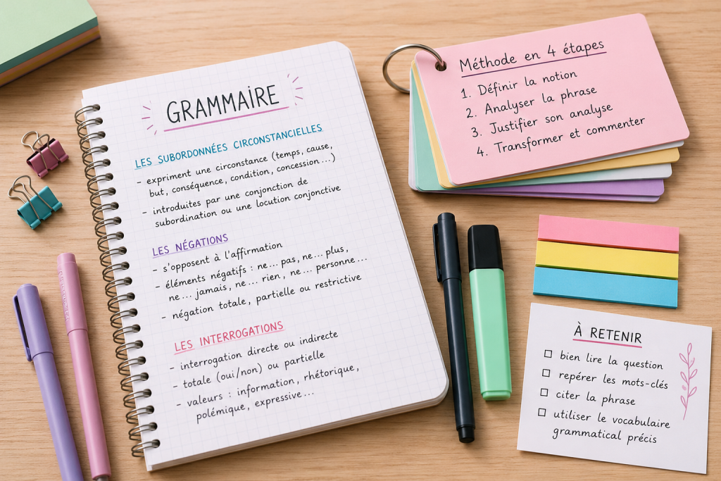 question de grammaire à l'oral du bac de français